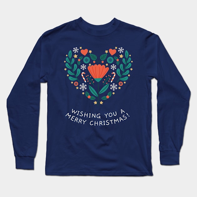 Wishing you a merry christmas! Long Sleeve T-Shirt by i am Cuta